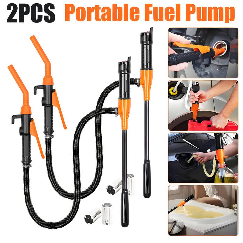 2-pack battery-powered fuel transfer siphon pumps.