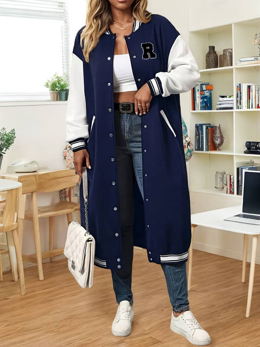 Women's Embroidered Colorblock Hoodie Jacket