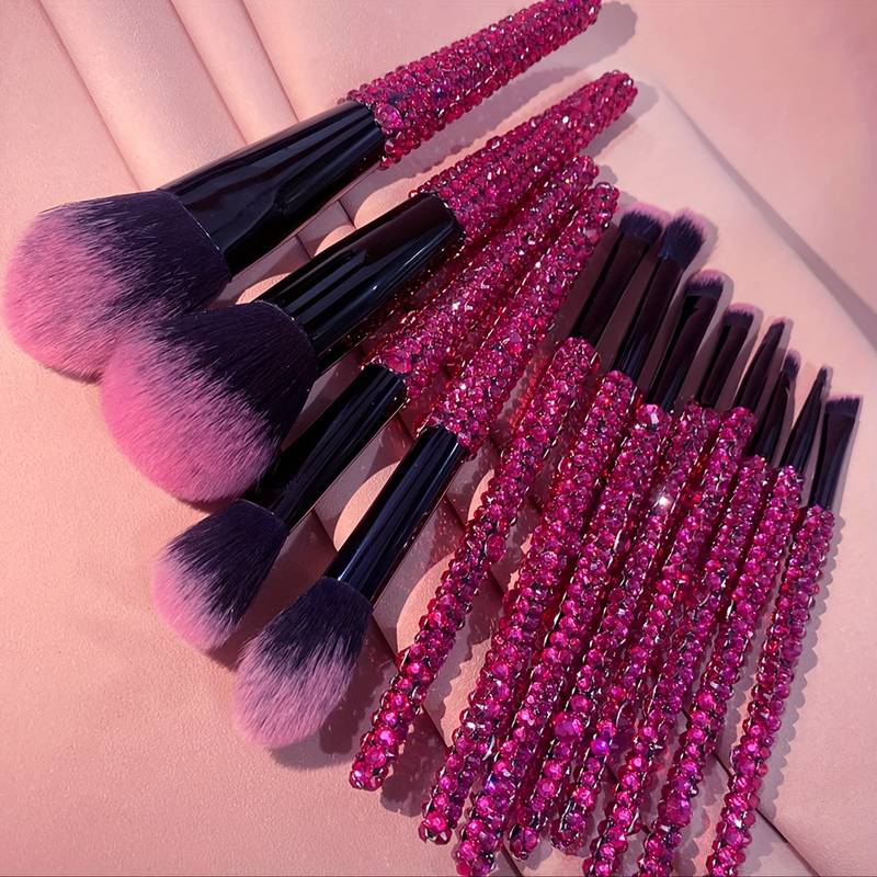 12-piece diamond makeup brush set.