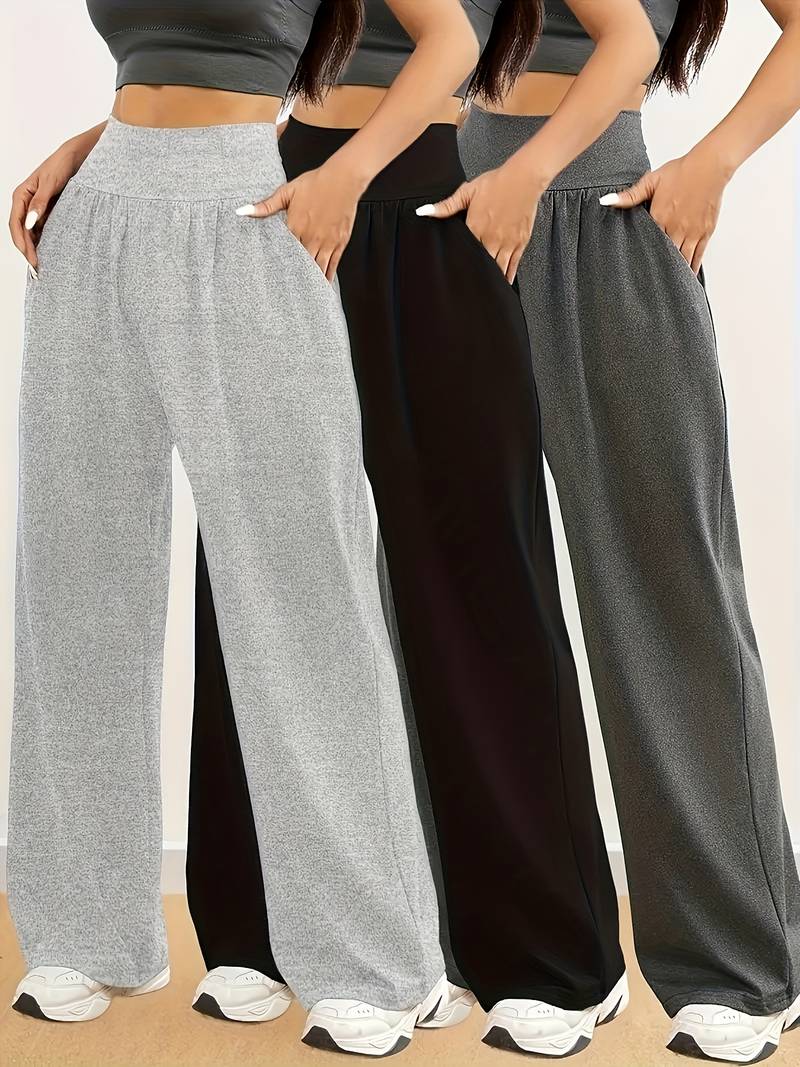3-piece women’s yoga pants with pockets.