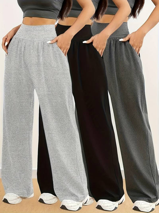 3-piece women’s yoga pants with pockets.