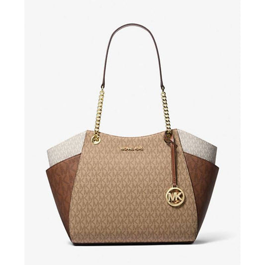 Michael Kors color-block signature logo tote bag.