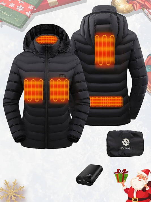 Women's Winter Heated Jacket with Power Supply, New Autumn/Winter Outdoor Casual and Sports Fashion Heated Coat Jacket, New Fashion Heated Jacket for Outdoor Sports and Skiing, Suitable as a Gift for Christmas, Thanksgiving, and Spring Festival