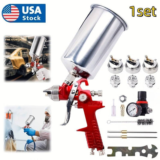 HVLP spray gun set with 1.4, 1.7 & 2.0mm nozzles.