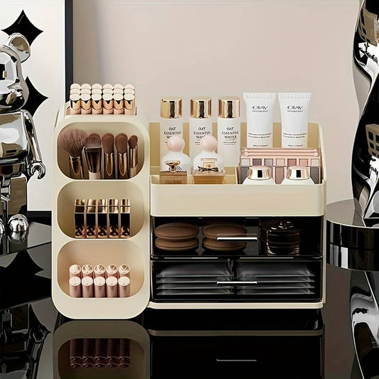 Countertop makeup organizer with drawers.