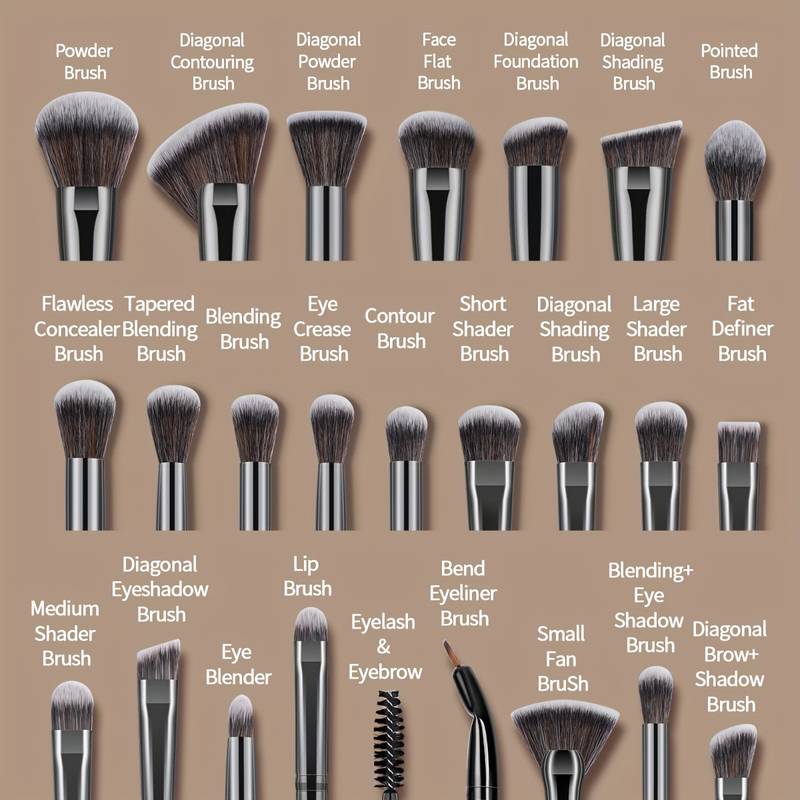 MAANGE 37-piece professional makeup brush and sponge set.